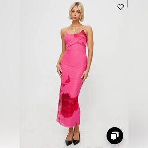 Princess Polly Knox Maxi Dress - Hot Pink Floral